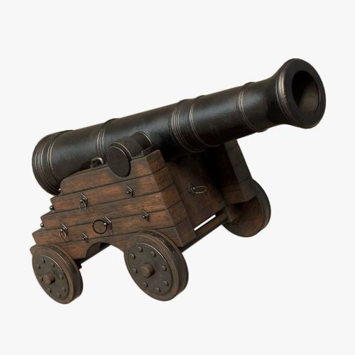 Pirate Cannon Low-poly 3D model