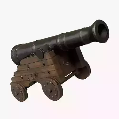 Pirate Cannon Low-poly 3D model
