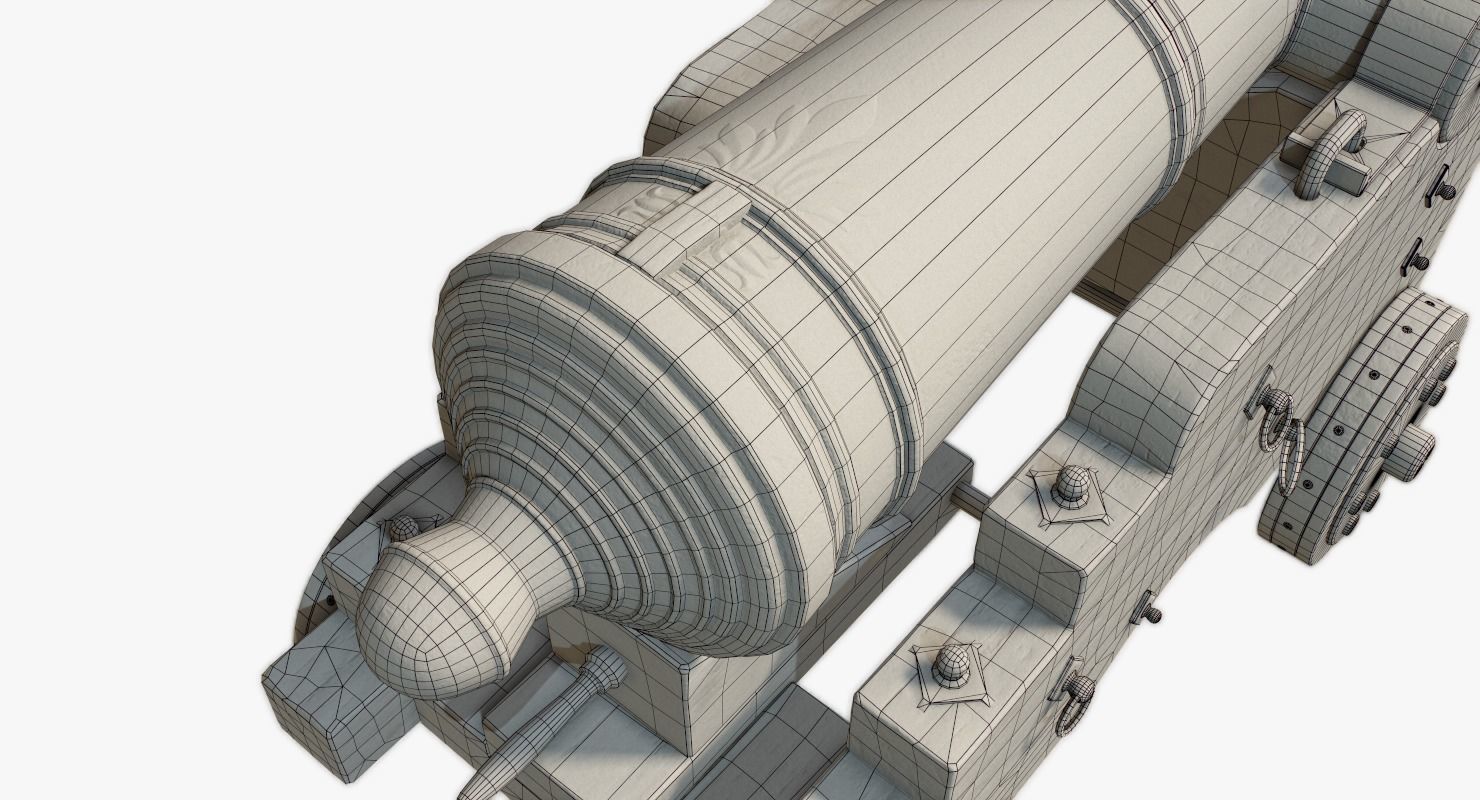 Pirate Cannon Low-poly 3D model_24