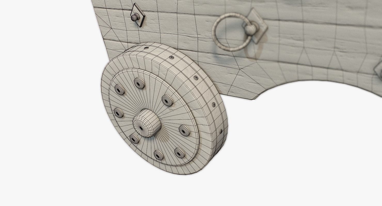 Pirate Cannon Low-poly 3D model_12
