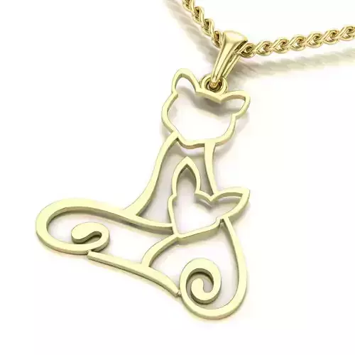 Fox pedant gold 3D print model