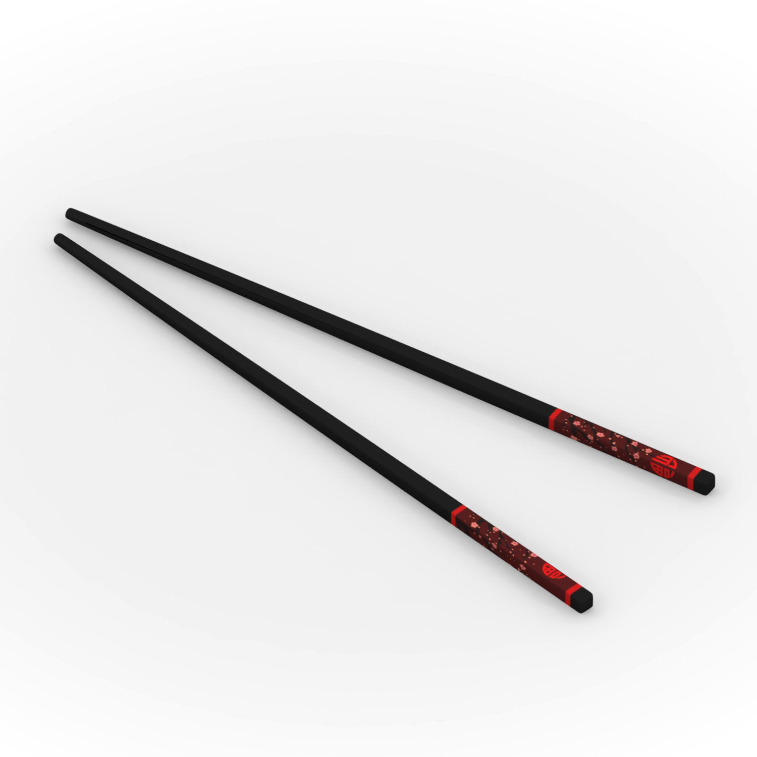 Chinese Chopsticks - Wood - Three Pairs Low-poly 3D model_6
