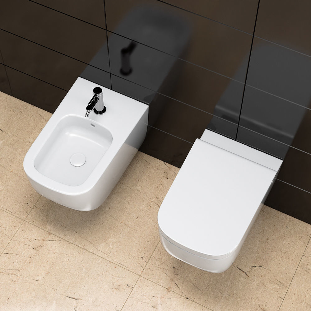 Toilet bowl and bidet HATRIA Next 3D model_2