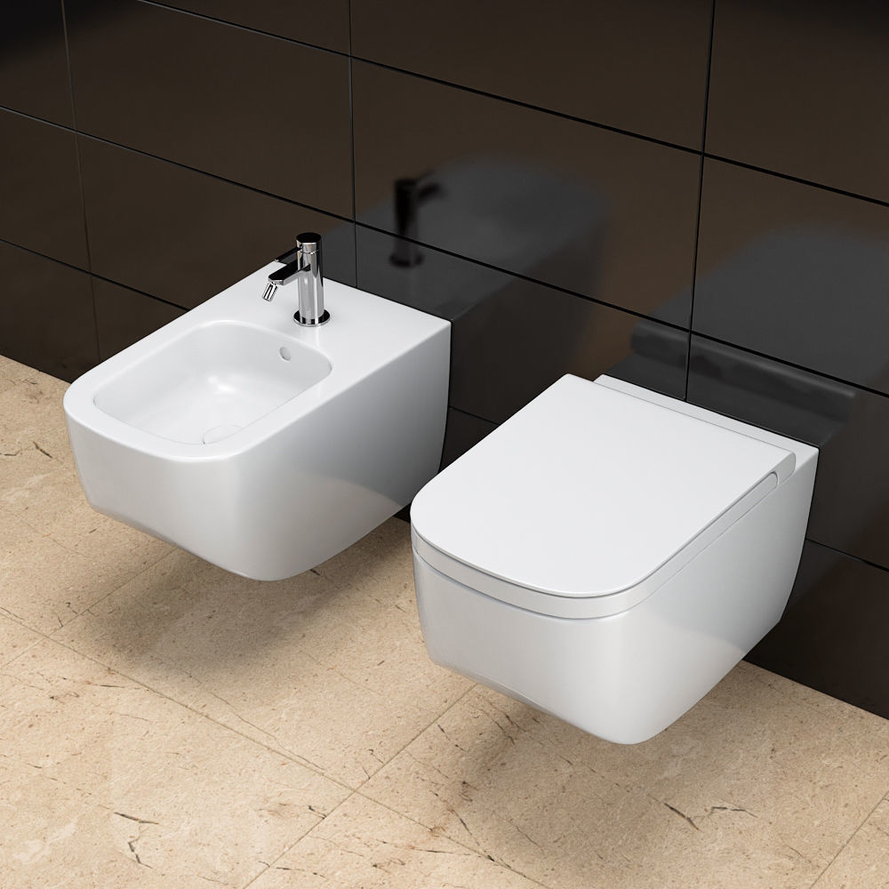 Toilet bowl and bidet HATRIA Next 3D model_3