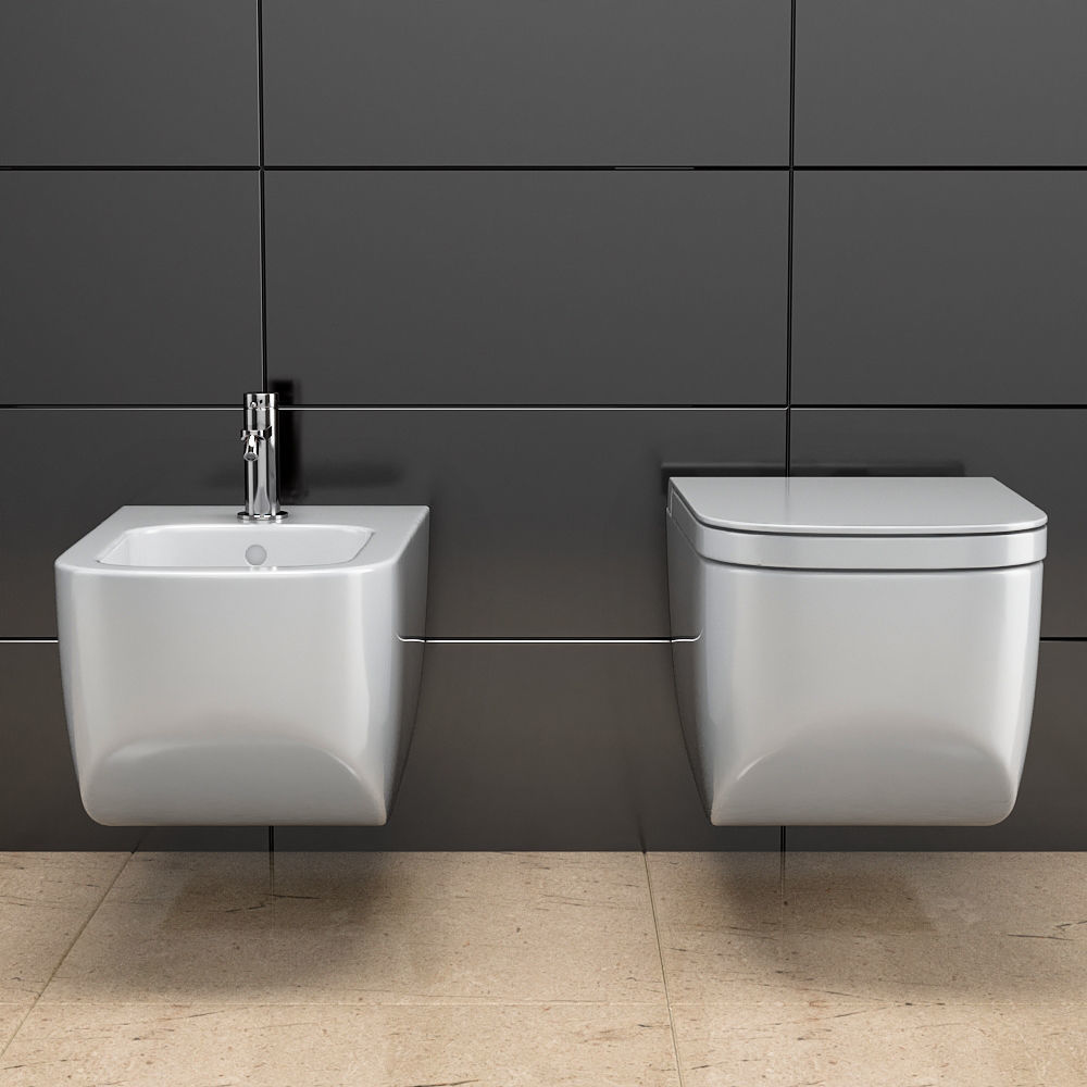 Toilet bowl and bidet HATRIA Next 3D model_1