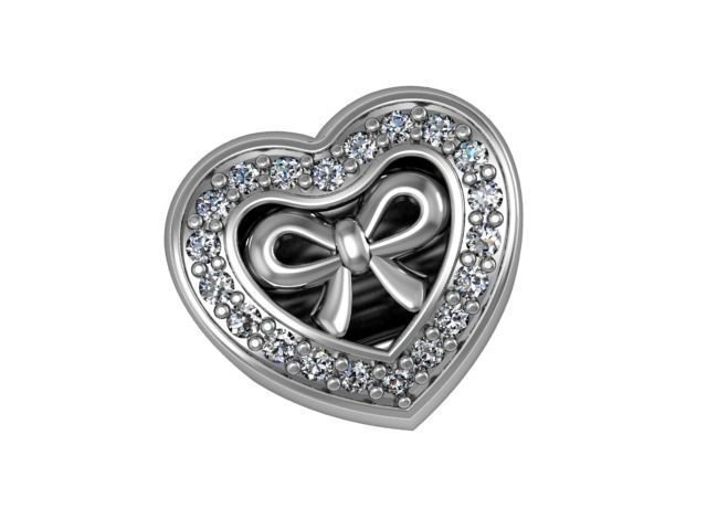 Bead Heart With Bow 3D print model