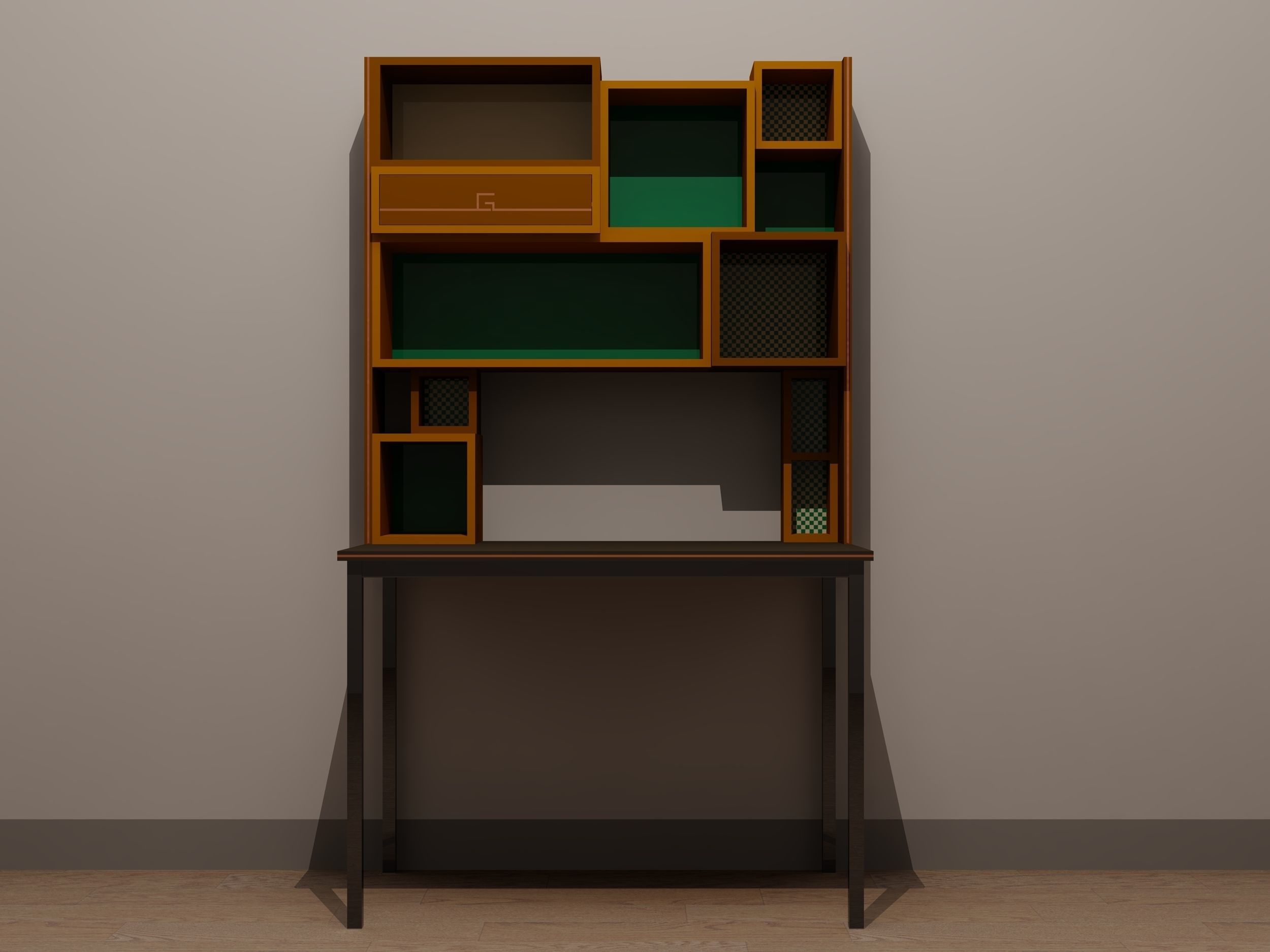desk 110 cm Free 3D model_2