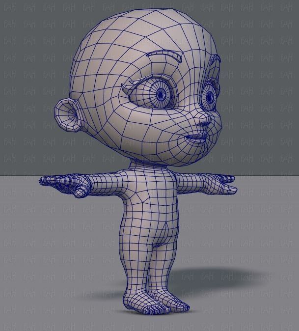 Cartoon Child V01 Low-poly 3D model_10