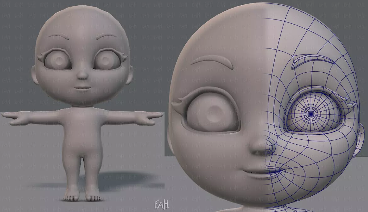 Cartoon Child V01 Low-poly 3D model_0