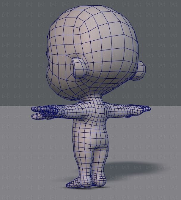 Cartoon Child V01 Low-poly 3D model_14