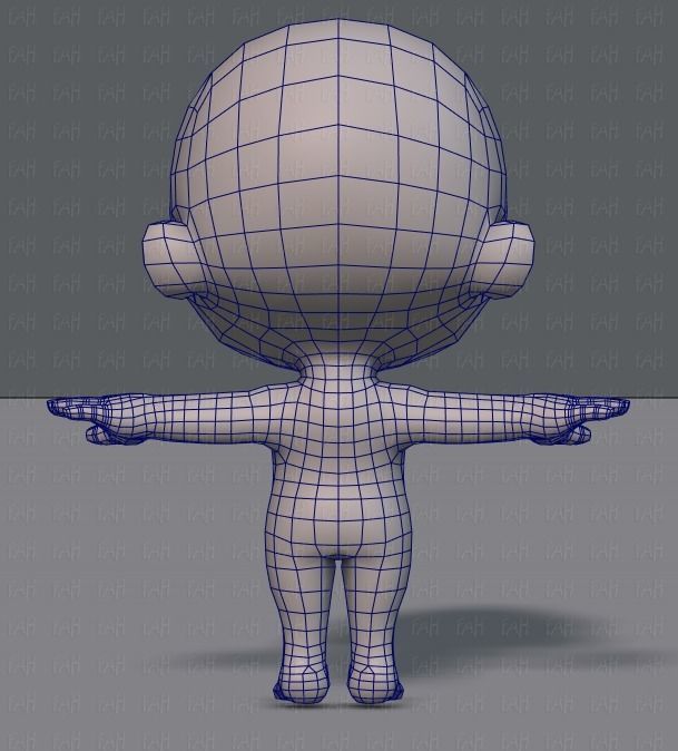 Cartoon Child V01 Low-poly 3D model_13