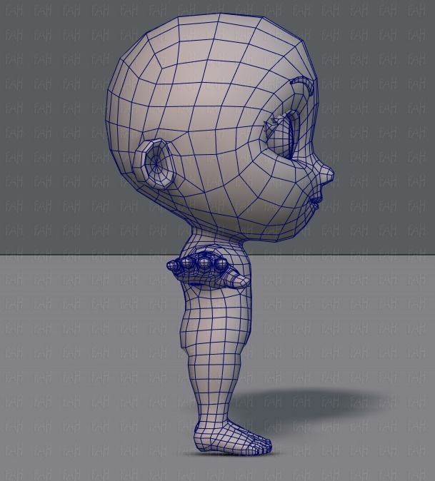 Cartoon Child V01 Low-poly 3D model_11