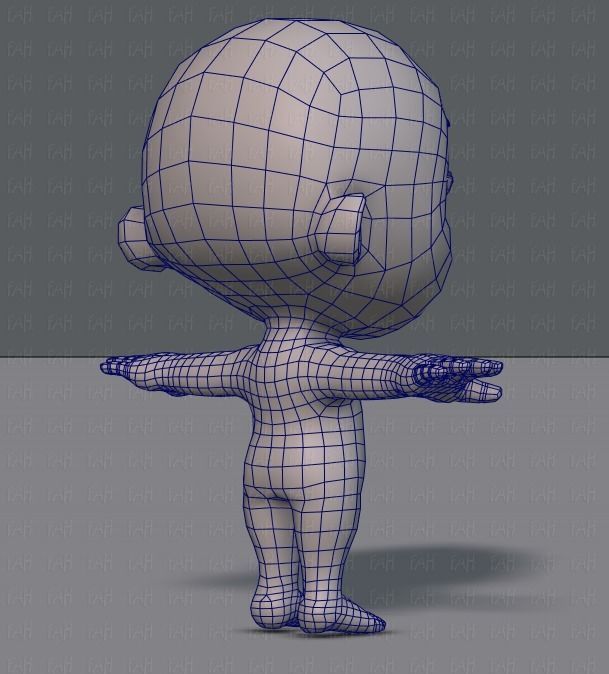 Cartoon Child V01 Low-poly 3D model_12