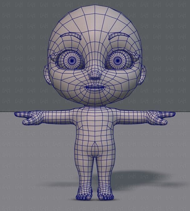 Cartoon Child V01 Low-poly 3D model_9