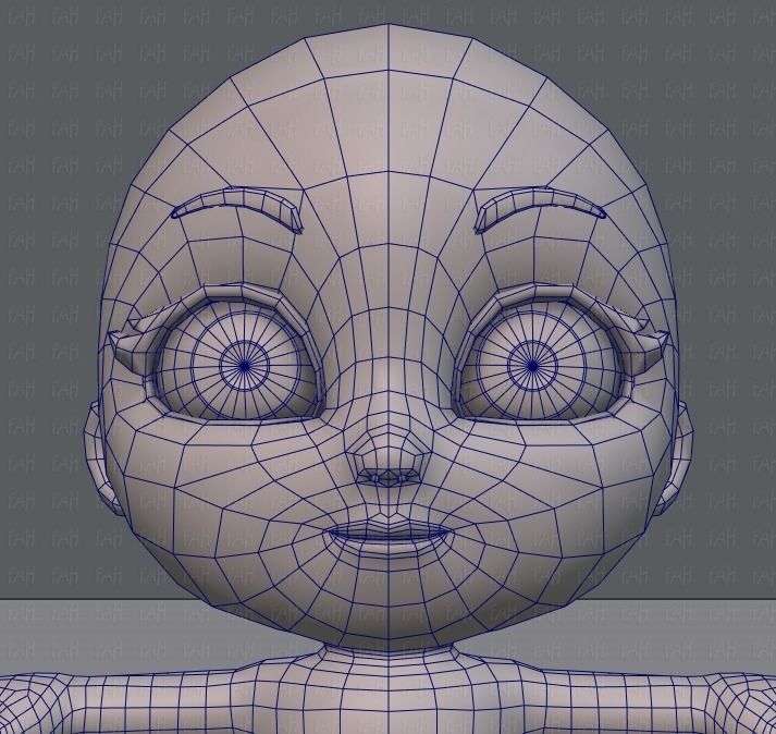 Cartoon Child V01 Low-poly 3D model_25