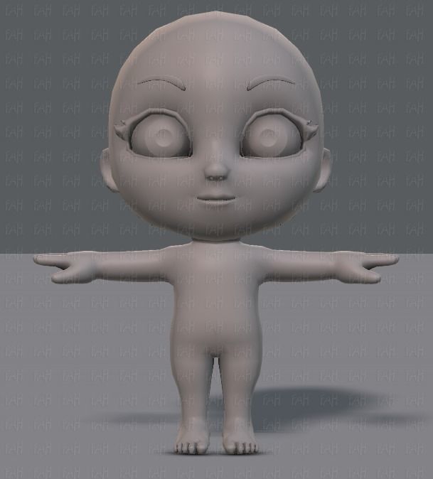 Cartoon Child V01 Low-poly 3D model_1
