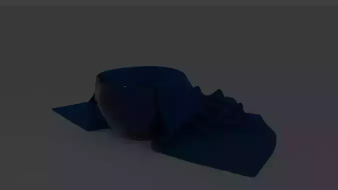 Blue Cloth Napkin in Glass Bowl