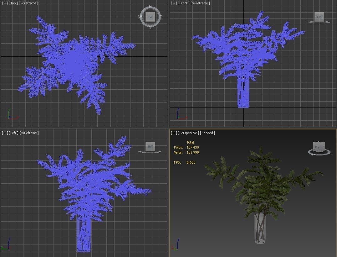 Branches in a vase 003 3D model_7