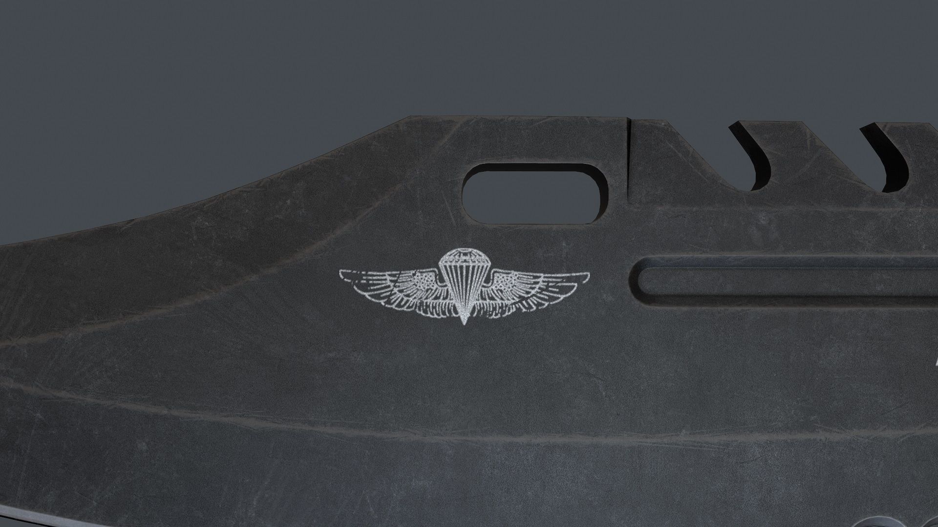 Knife Bowie Low-poly 3D model_8