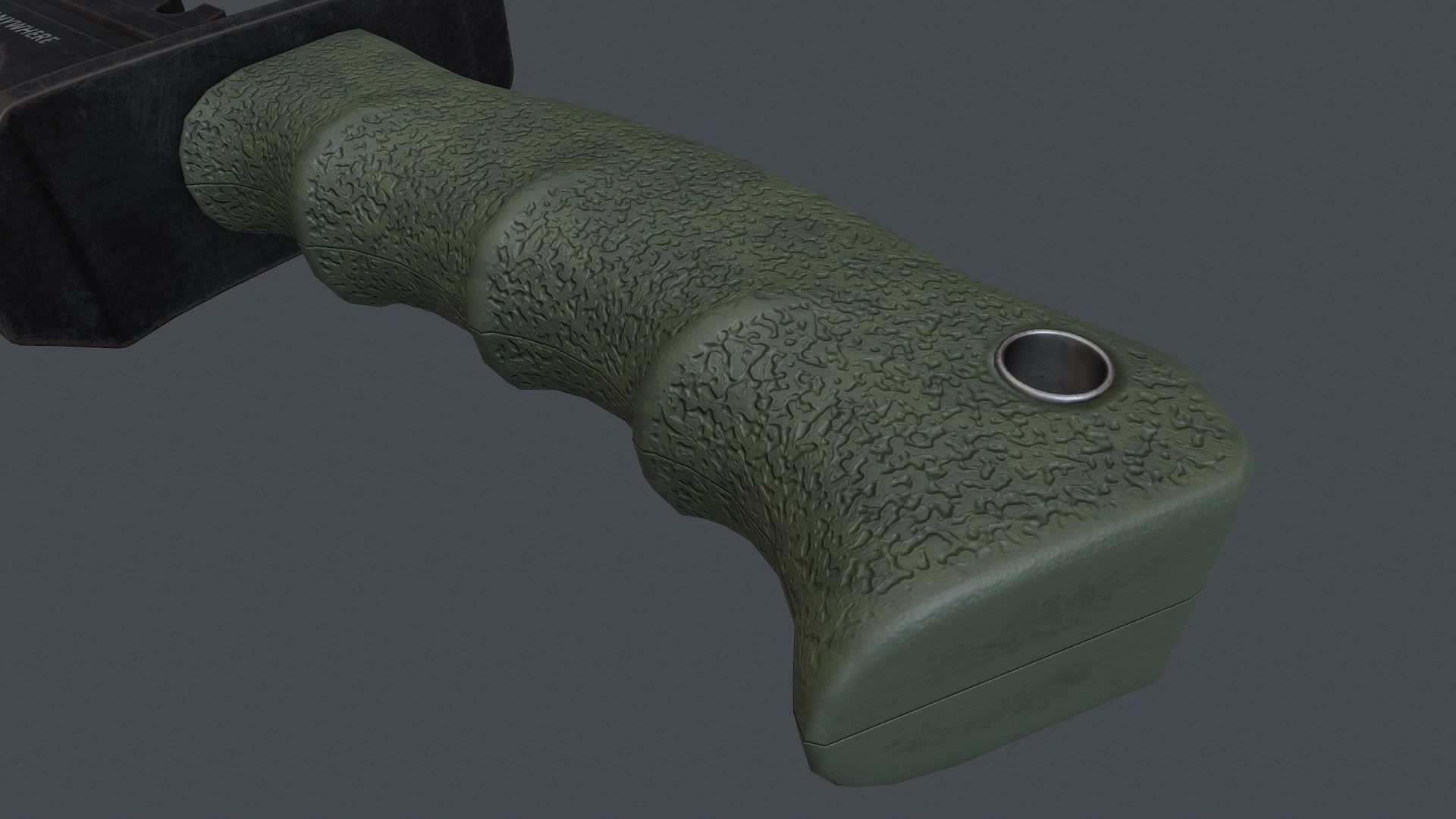 Knife Bowie Low-poly 3D model_7