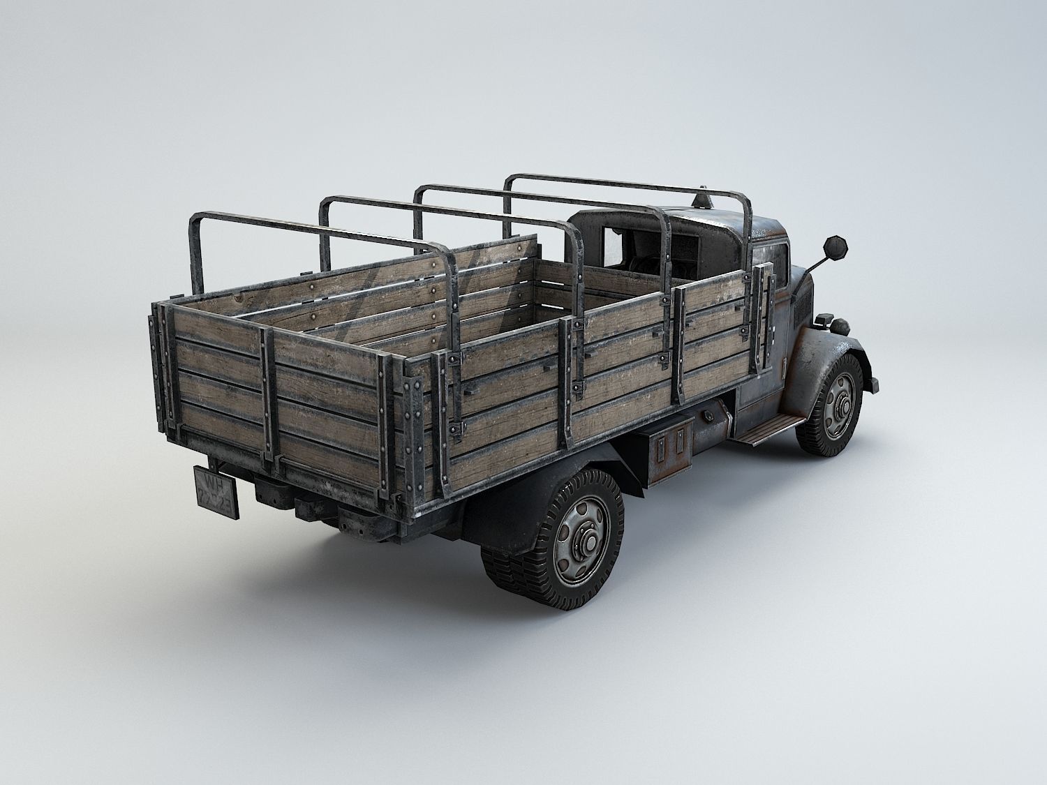 Low Poly Opel Blitz Truck Low-poly 3D model_13
