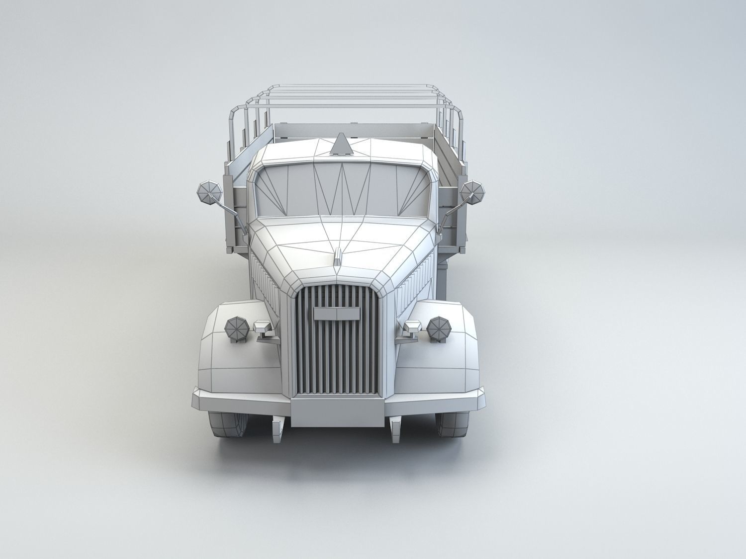 Low Poly Opel Blitz Truck Low-poly 3D model_8