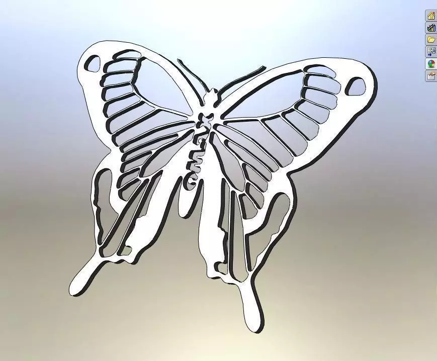 butterfly on plant Free 3D model