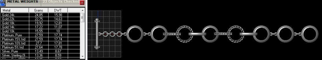 Bracelet of rings 3D print model_1