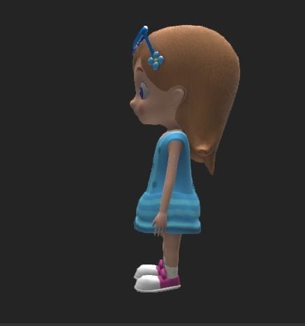 Little girl Low-poly 3D model_14
