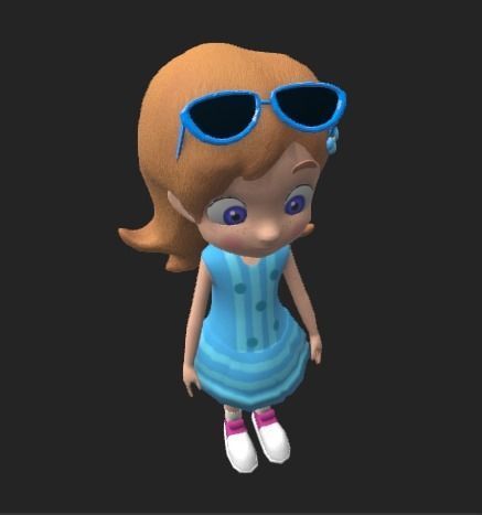 Little girl Low-poly 3D model_15