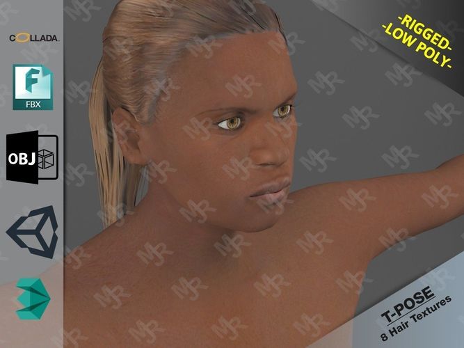 Naked Girl 3 Low-poly 3D model