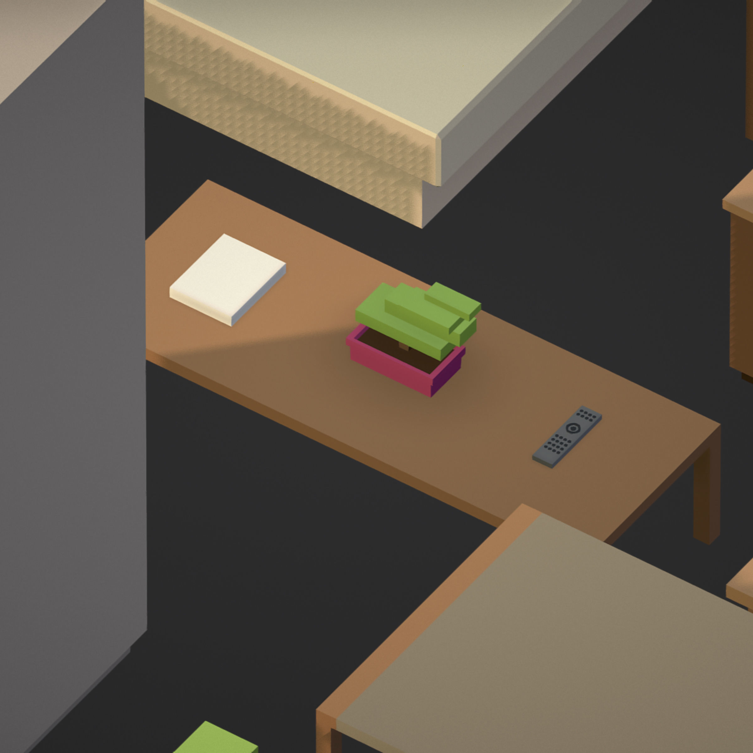 100 object Isometric Home Office Furniture Fitness Pack Low-poly 3D model_17