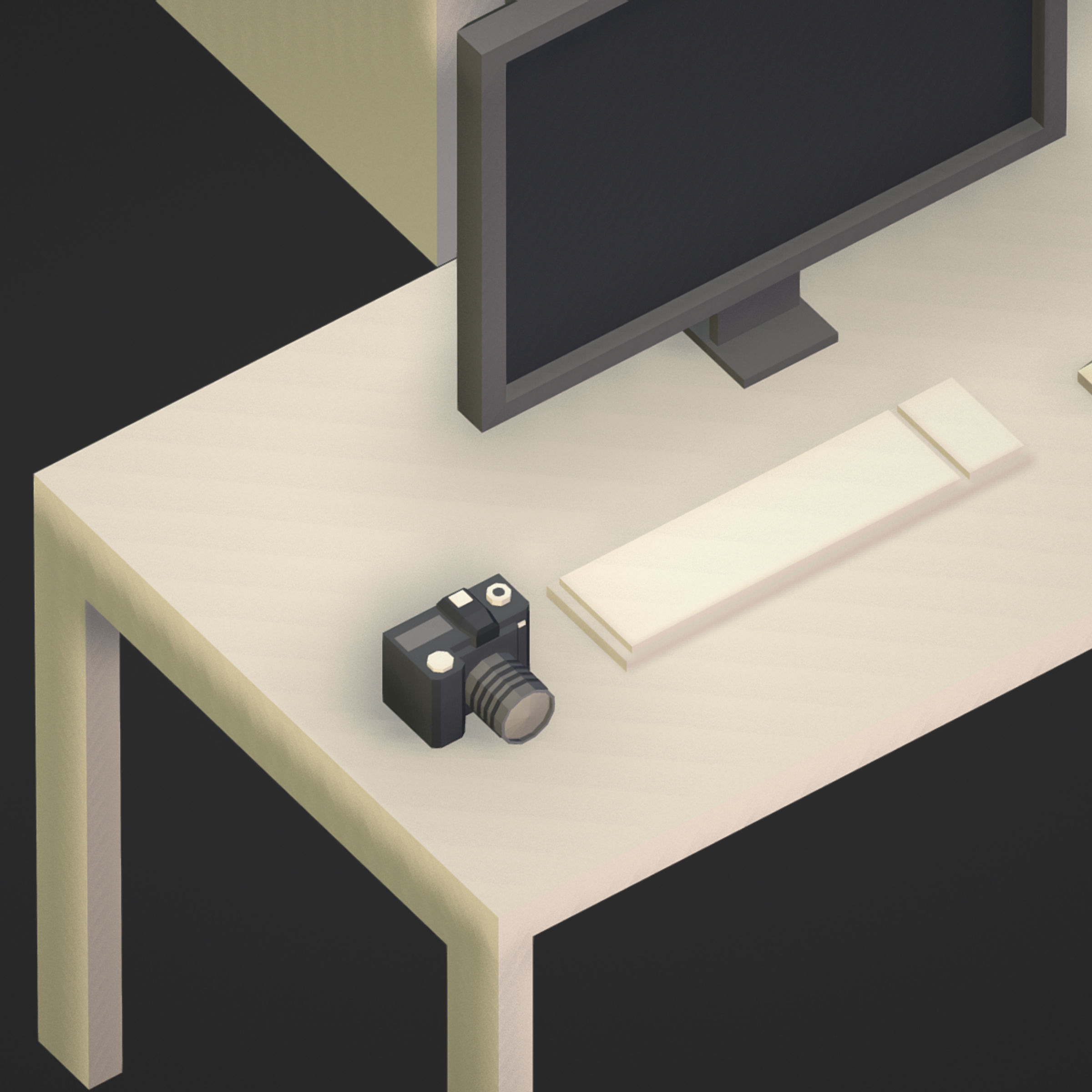 100 object Isometric Home Office Furniture Fitness Pack Low-poly 3D model_22