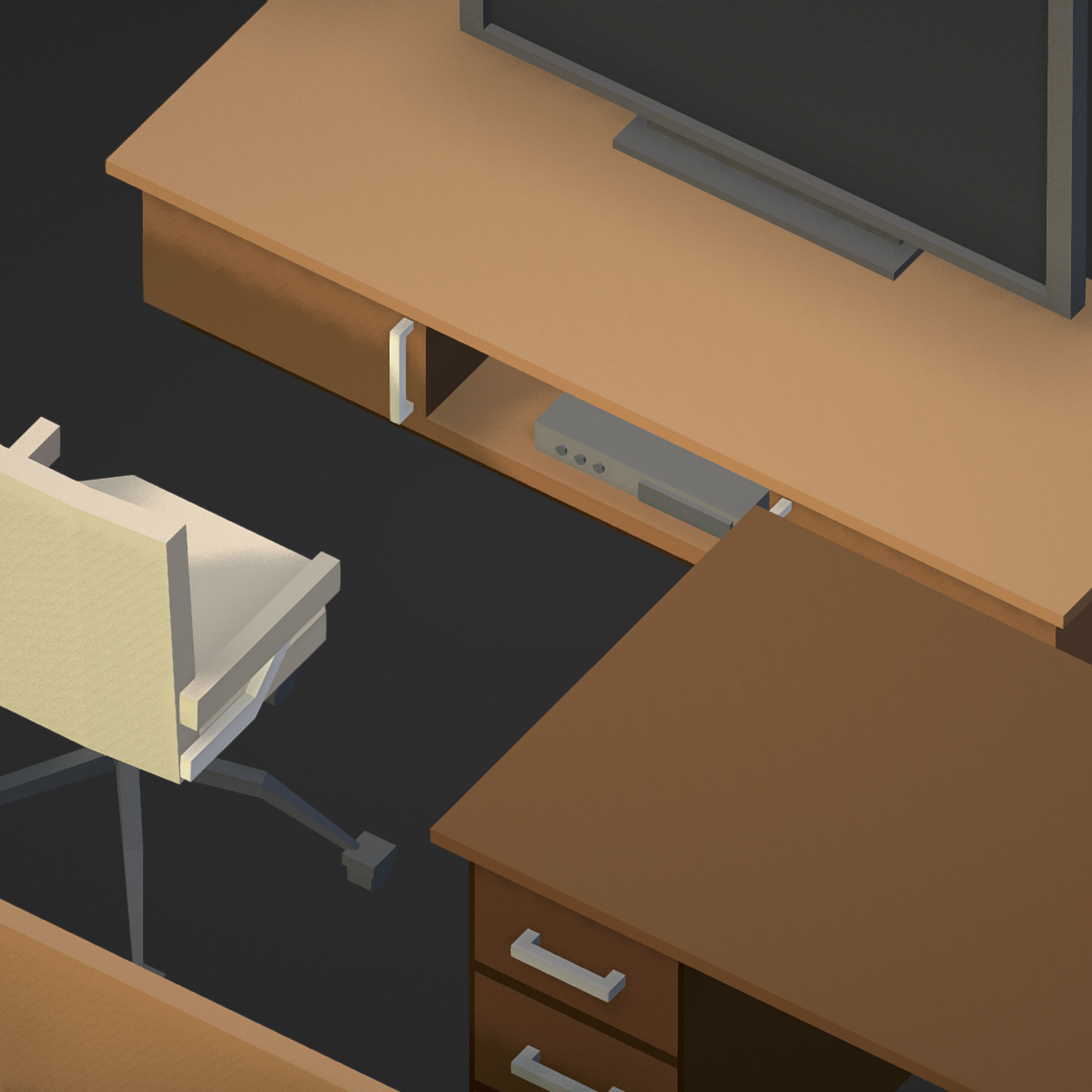 100 object Isometric Home Office Furniture Fitness Pack Low-poly 3D model_25