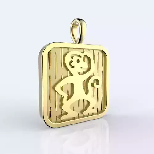 Chinese 12 animals zodiac pendant - Monkey
