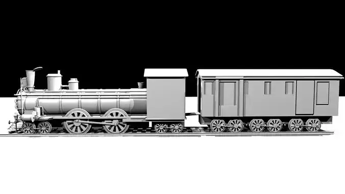 Train Modeling Maya Low-poly 3D model