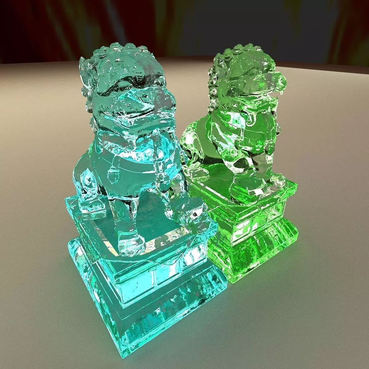 Chinese lion statue 3D model