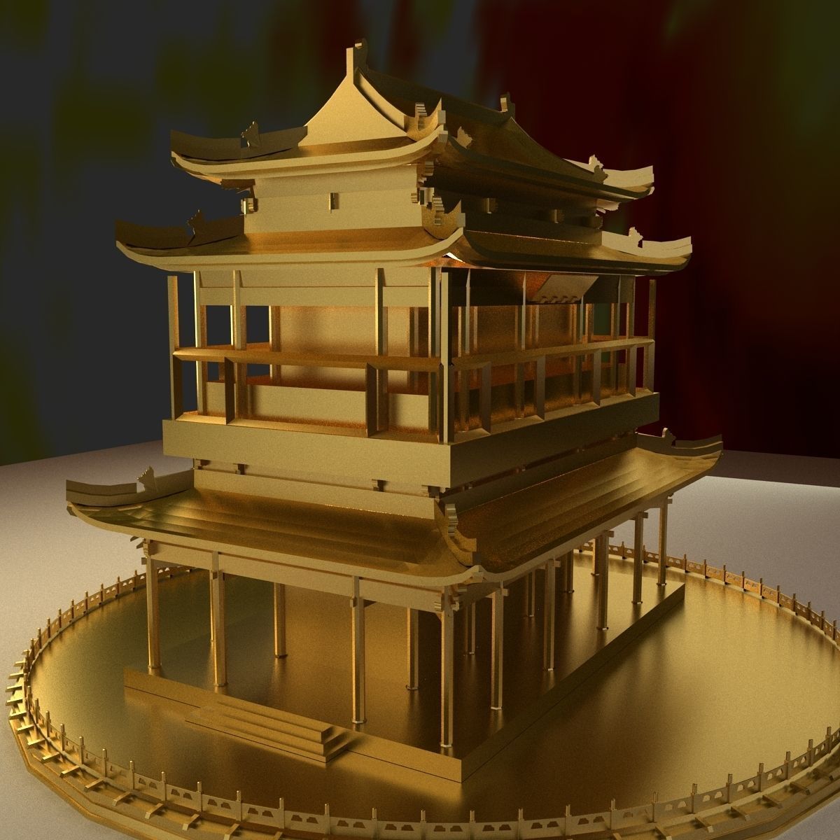 Chinese ancient house 3D model_4