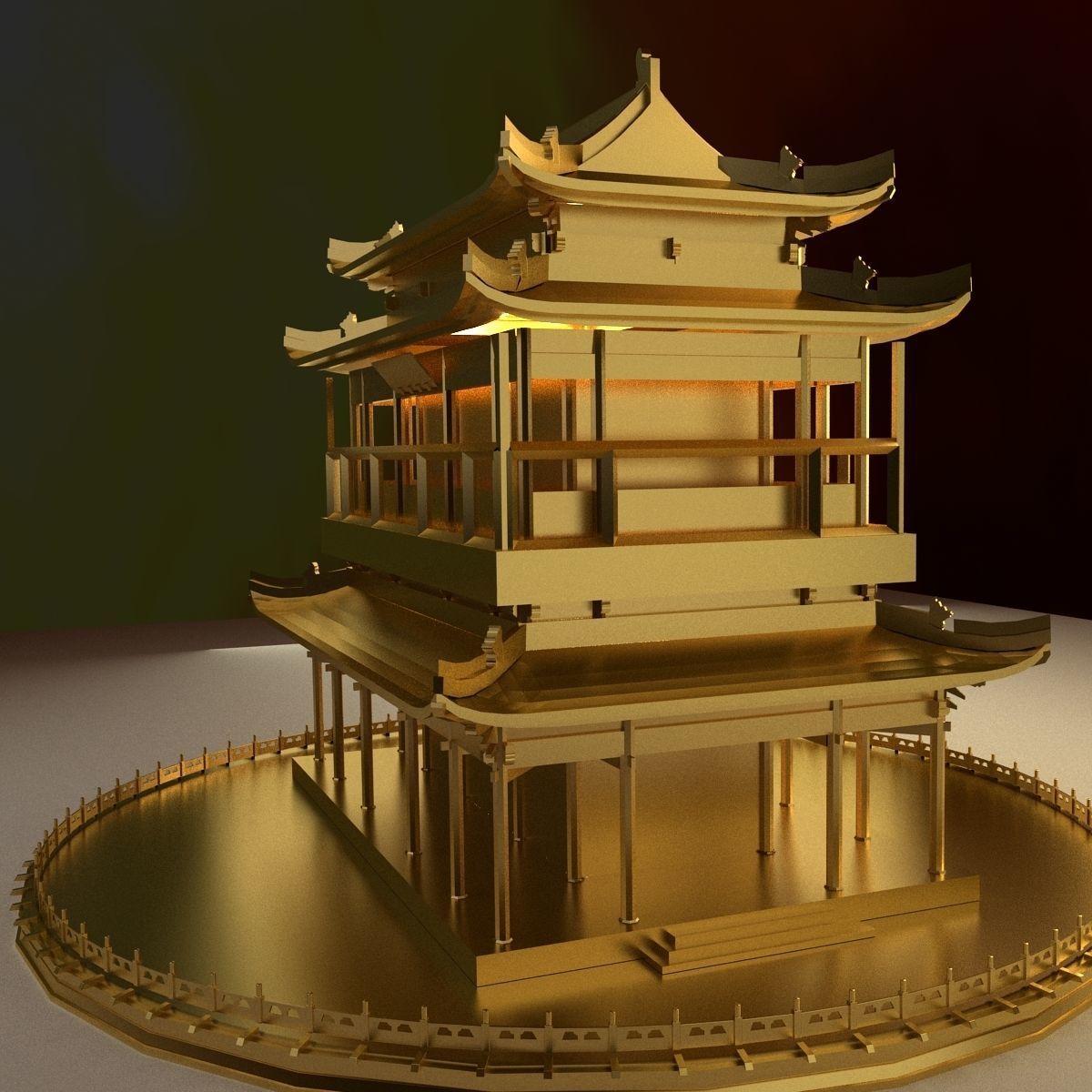 Chinese ancient house 3D model_2