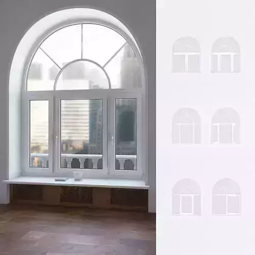 A set of arched plastic Windows