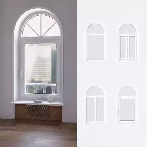A set of arched plastic Windows