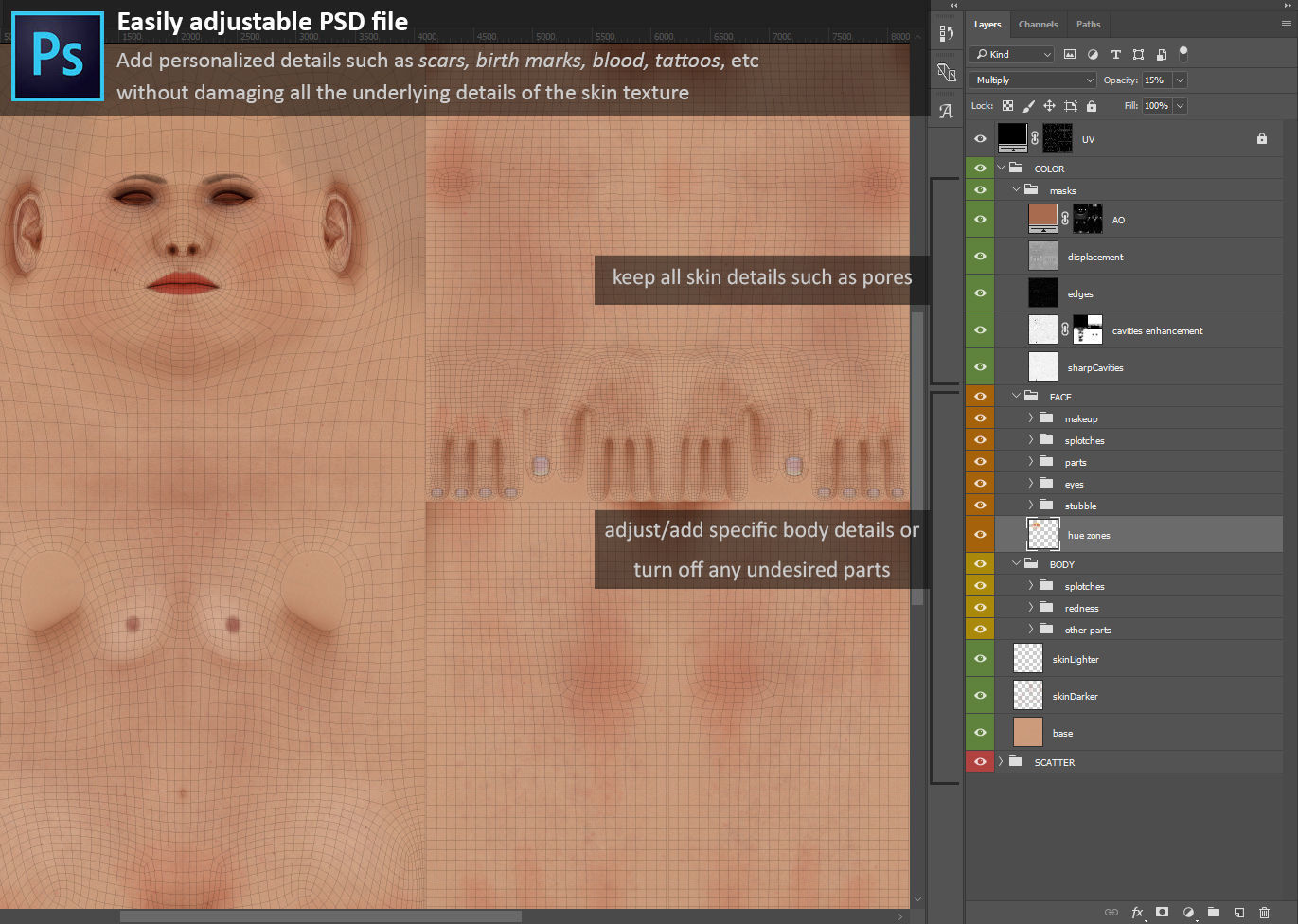 Average Female Body Low-poly 3D model_64