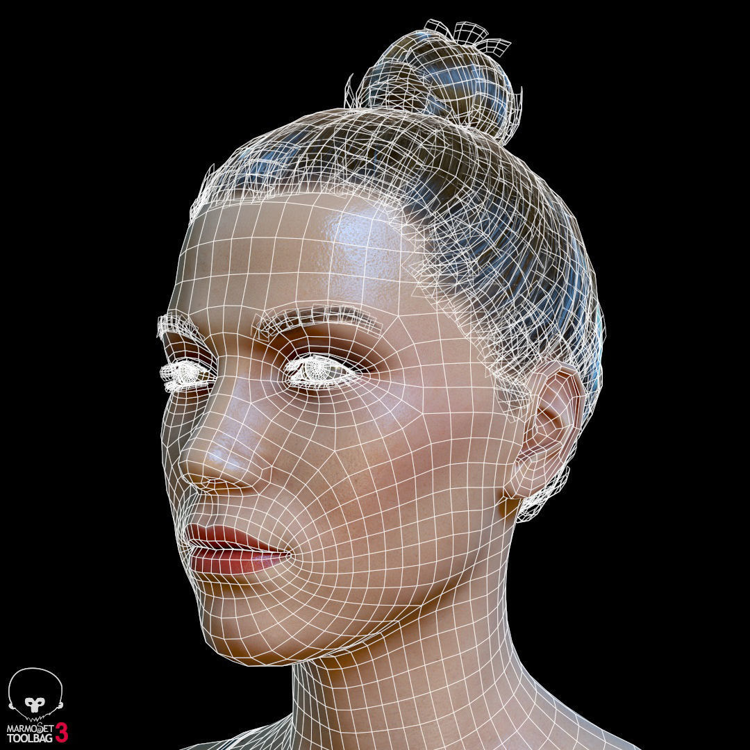 Average Female Body Low-poly 3D model_38