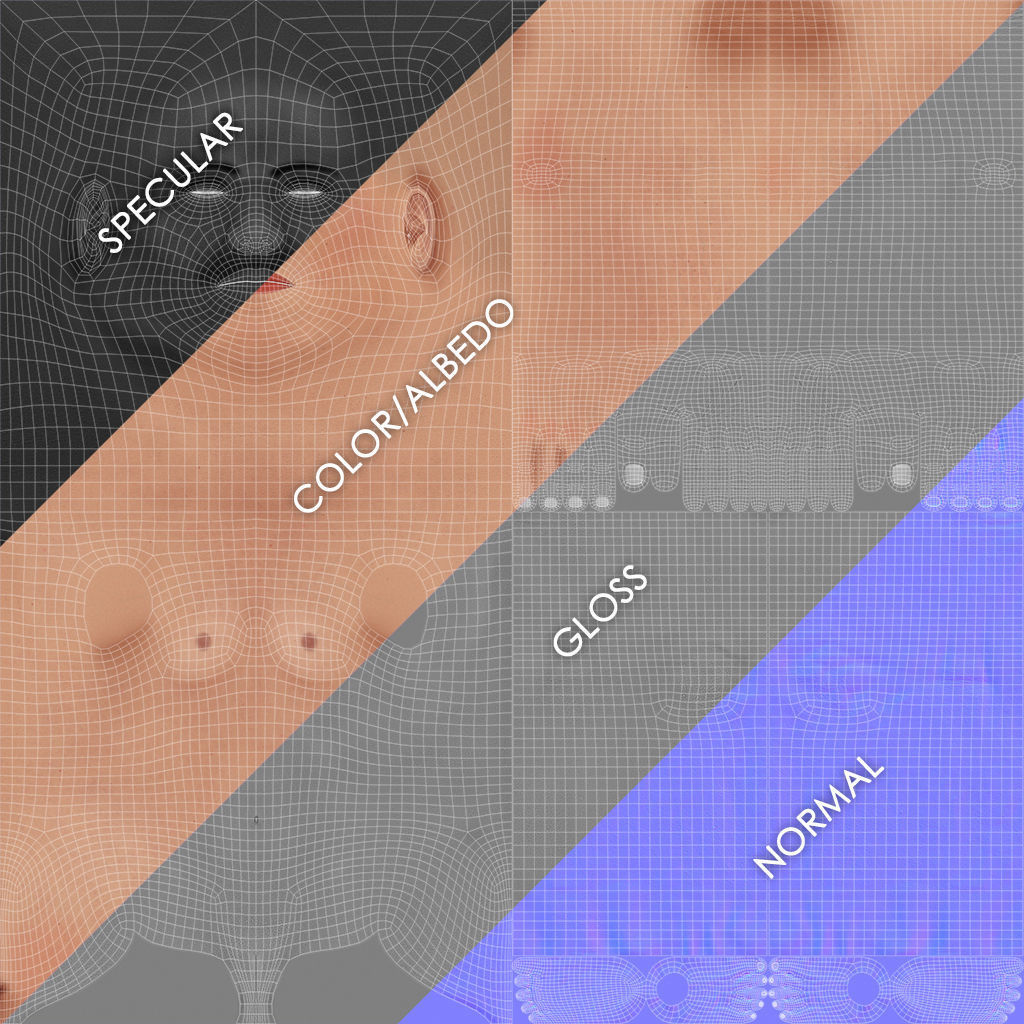 Average Female Body Low-poly 3D model_63