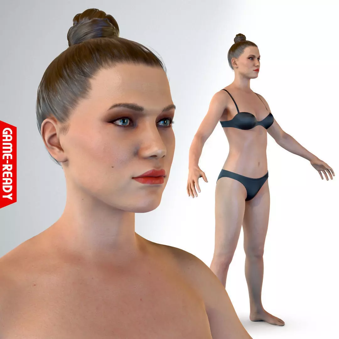 Average Female Body Low-poly 3D model_0