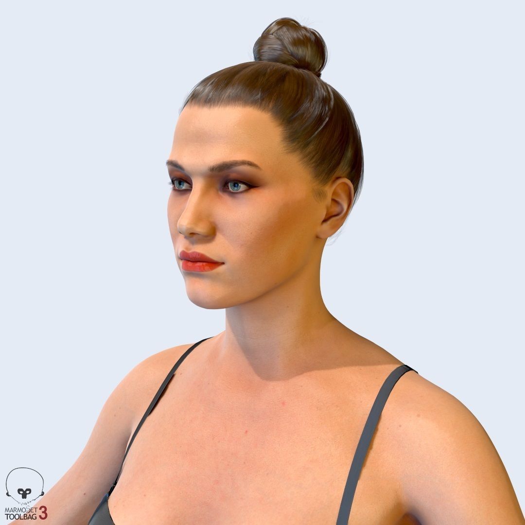 Average Female Body Low-poly 3D model_10