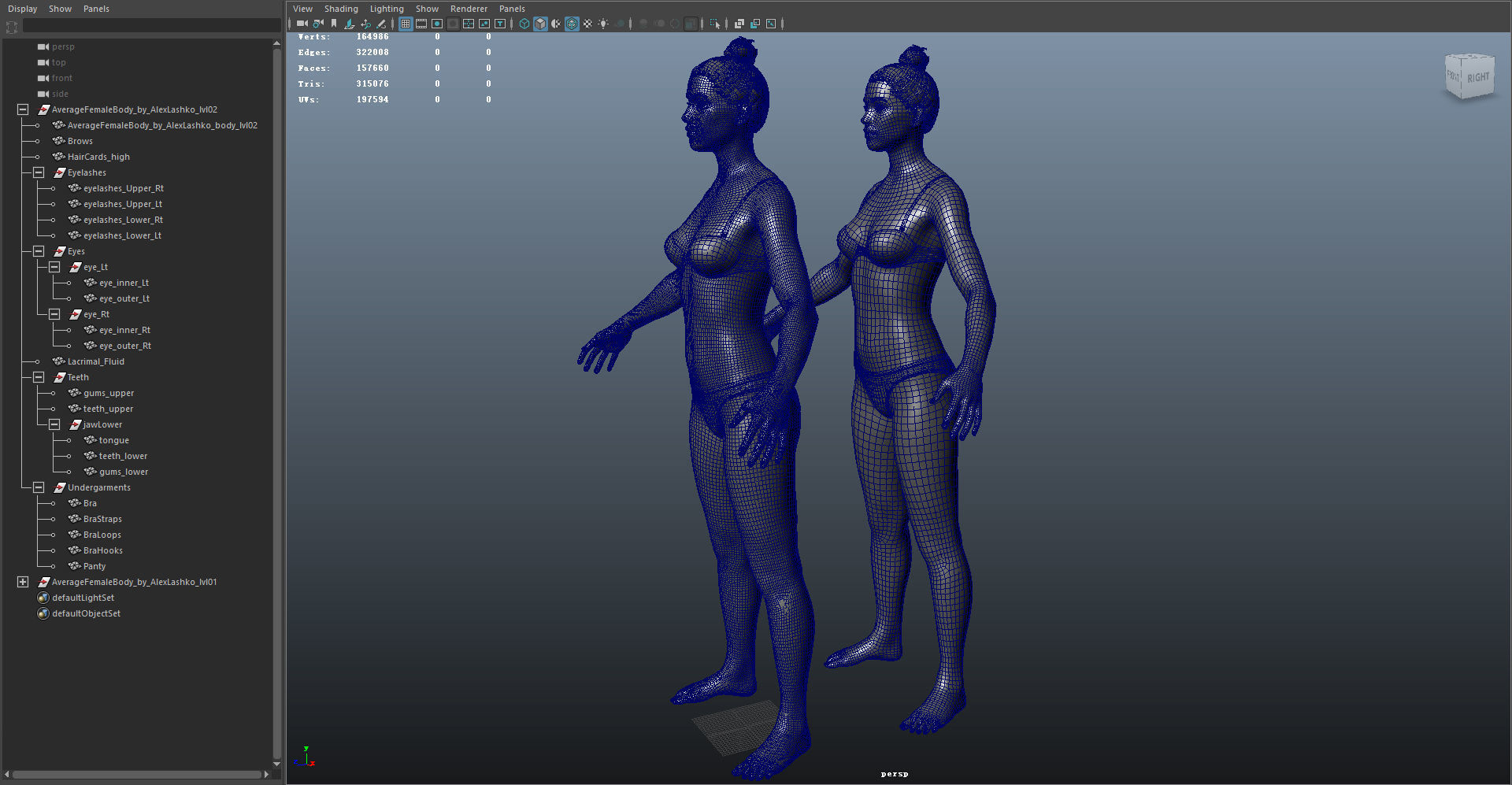 Average Female Body Low-poly 3D model_62
