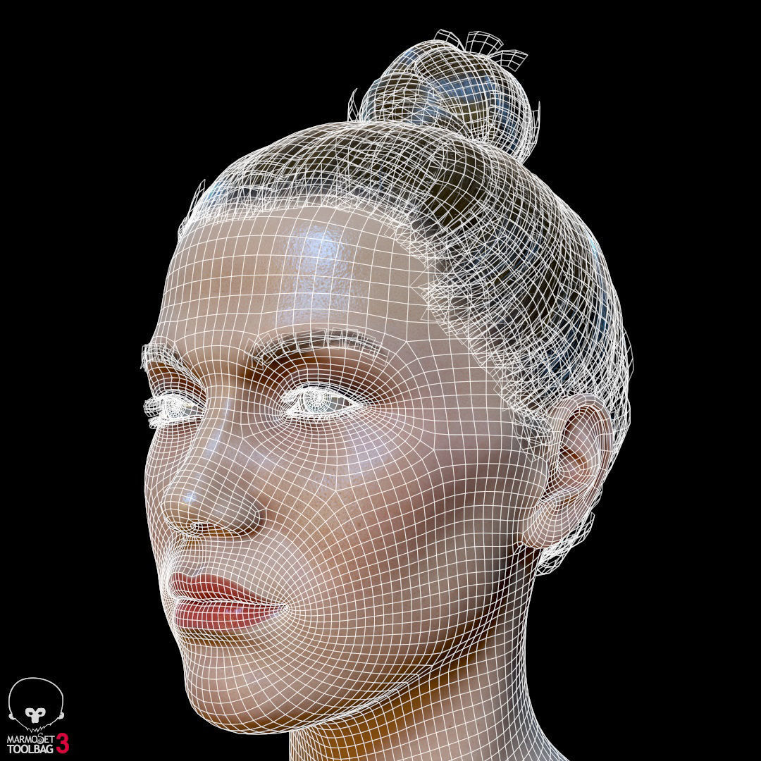 Average Female Body Low-poly 3D model_40