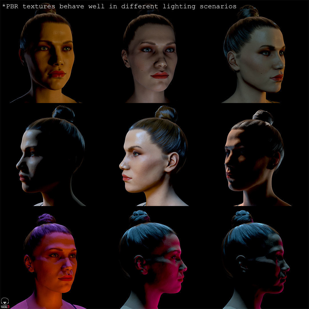 Average Female Body Low-poly 3D model_23