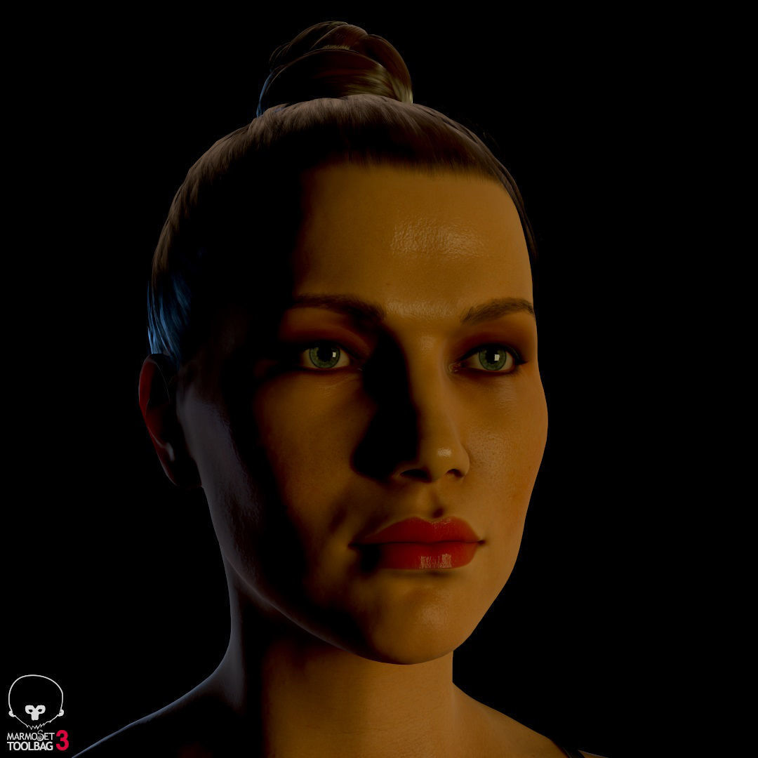 Average Female Body Low-poly 3D model_24